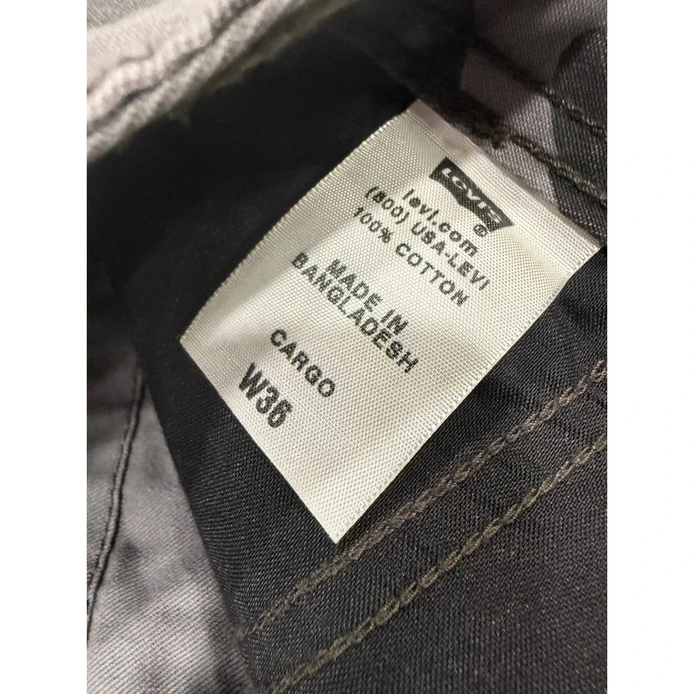Levis Mens Camo Cargo Shorts Gray Black Camouflage Cotton W36 Relaxed Fit